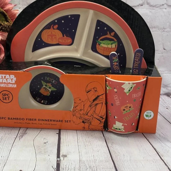 Disney Star wars mandalorian baby yoda kids plate set halloween - Picture 2 of 6